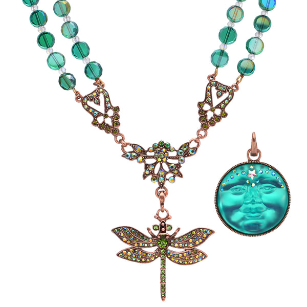 Couture Crystal Fantasia Dragonfly Necklace 3pc Set (Copper Ox