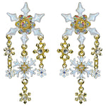 Snow Flurries Pierced Earrings (Goldtone)