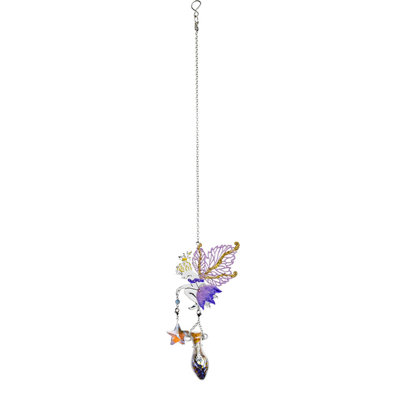 Enchanted Fairy Follydust Bottle Shimmer (Sterling Silvertone/Lavender)