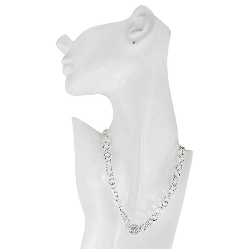 Crystal Link Magnetic Interchangeable Necklace (Sterling Silvertone)