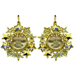 Galaxy Goddess Seaview Moon Leverback Earrings (Goldtone/Champagne)