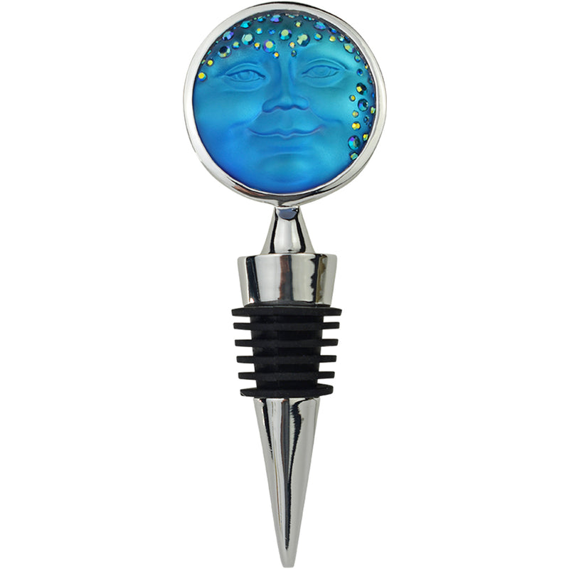 Mystic Goddess Seaview Moon Bottle Stopper(Sterling Silvertone/Mystic Blue Sphinx)