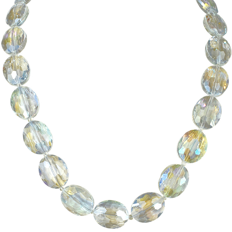Empress Oval Necklace (Sterling Silvertone/Crystal AB)