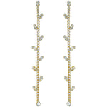 Crystal CZ Fairy Vine Pierced Earrings (Goldtone)