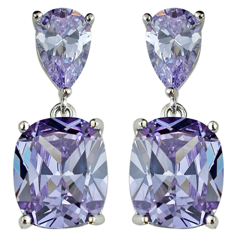 Dazzling Dreamer Pierced Earrings (Silvertone/Violet)