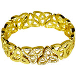 Celtic Knot Crystal Stretch Bracelet (Goldtone)