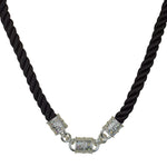 Mystic Cord Magnetic Interchangeable Necklace (Sterling Silvertone/Black)