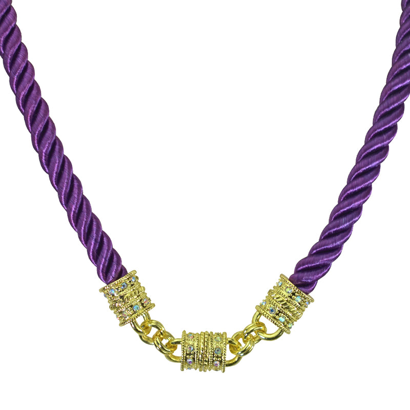 Mystic Cord Magnetic Interchangeable Necklace (Goldtone/Purple Mist)