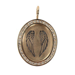 Heather B. Moore Angel Wings Channel Set Oval Charm (14k Yellow Gold)