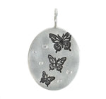 Heather B. Moore Butterflies in Motion Oval Charm (Sterling Silver)