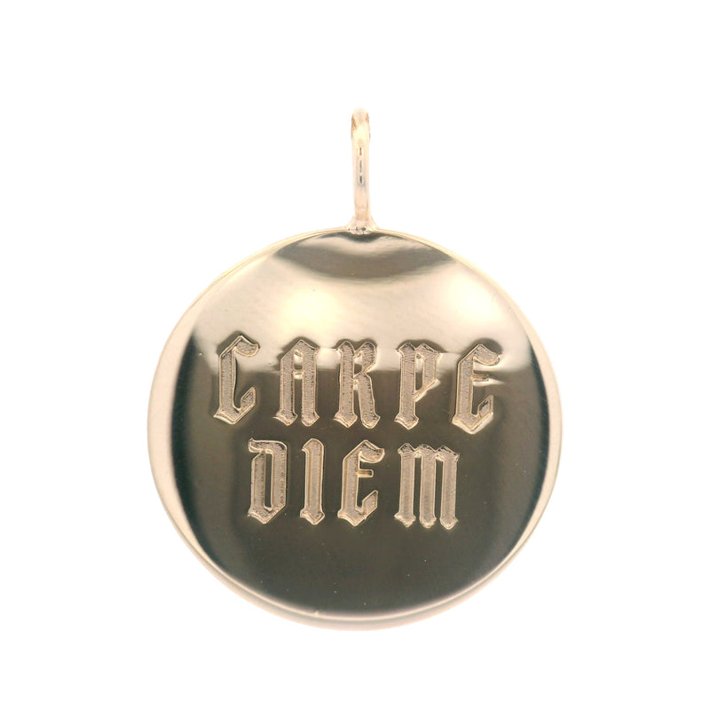 Heather B. Moore Carpe Diem Round Charm (14k Yellow Gold)