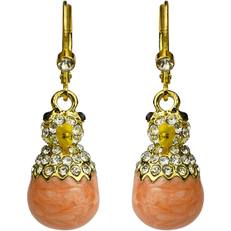 Easter Chick Leverback Earrings (Goldtone)