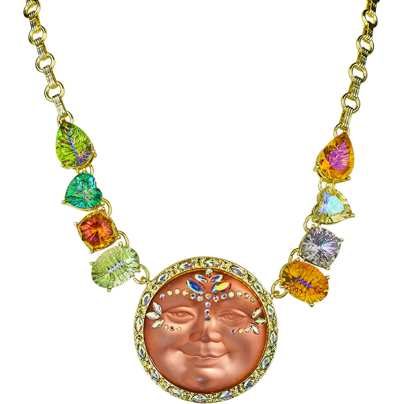 Empress Seaview Moon Cosmic Bliss Necklace (Goldtone)