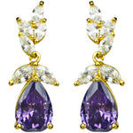 Endless Elegance CZ Pierced Earring (Goldtone/Violet)