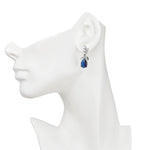 Endless Elegance CZ Pierced Earring (Silvertone/Montana Blue)