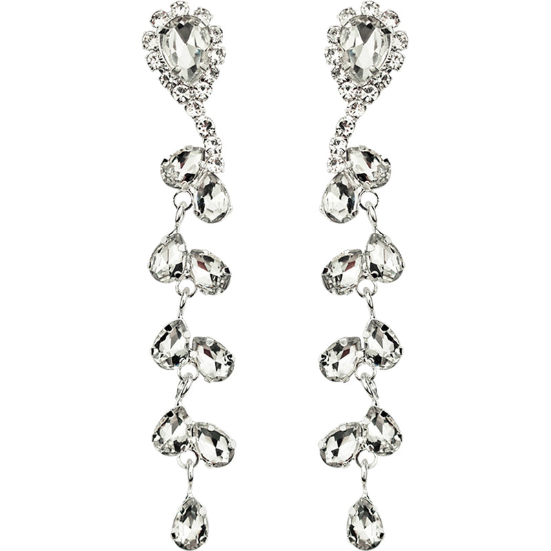 Waterfall Dancing Drops Pierced Earrings (Sterling Silvertone)