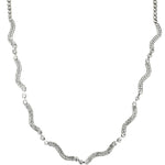 Waterfall Endless Serenity Rhinestone Necklace (Sterling Silvertone)