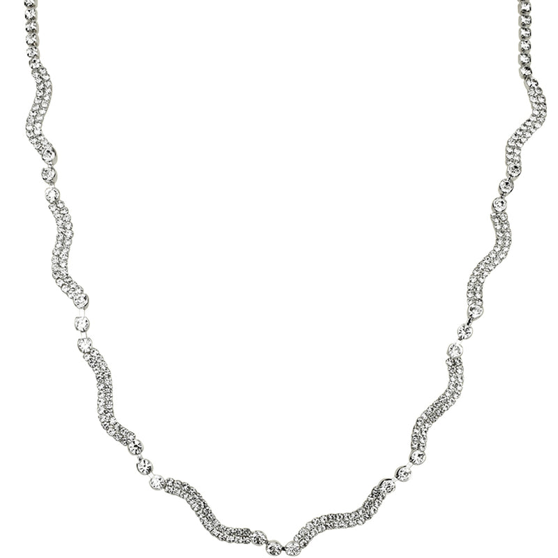 Waterfall Endless Serenity Rhinestone Necklace (Sterling Silvertone)