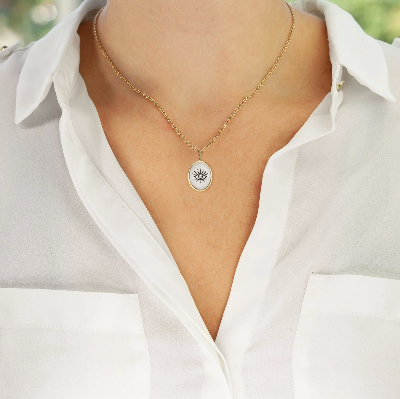 Heather B. Moore Evil Eye Oval Charm