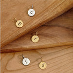 Heather B. Moore Gold Single Initial Round Charm