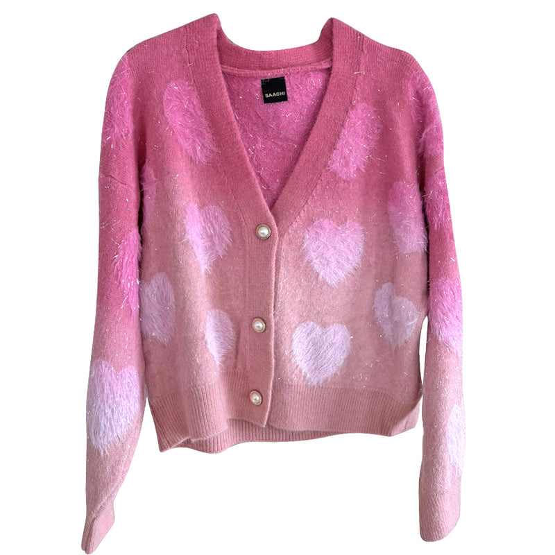 Cotton Candy Fairy Sweetheart Sweater (Pink Ombre)