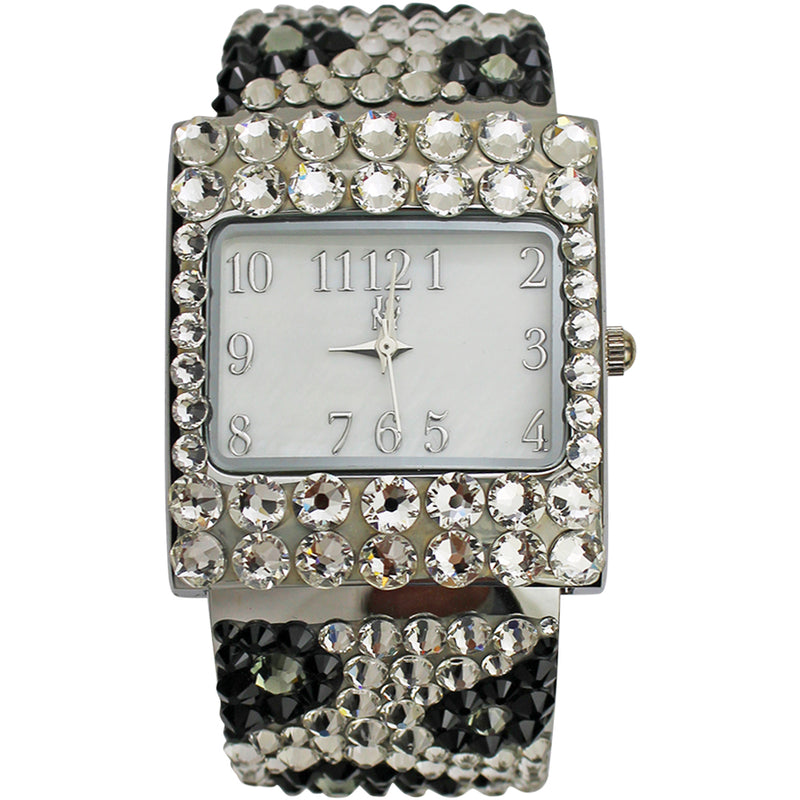 Jungle Goddess Cuff Bracelet Watch (Silvertone)