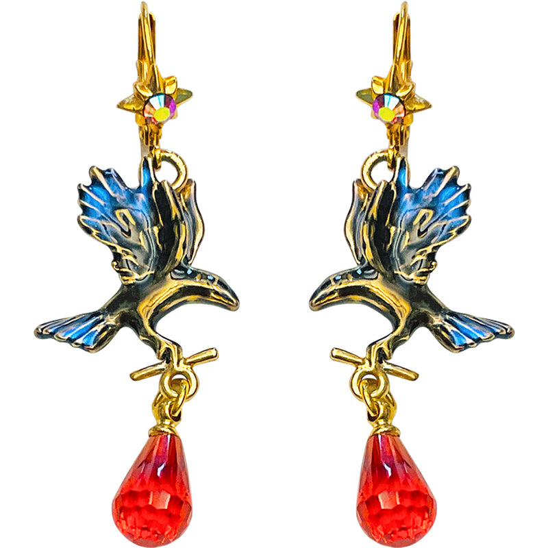 Raven's Flight Leverback Earrings (Goldtone)