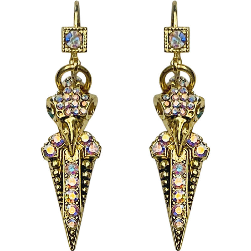 "One Of A Kind" Ravishing Raven Leverback Earrings (Goldtone)