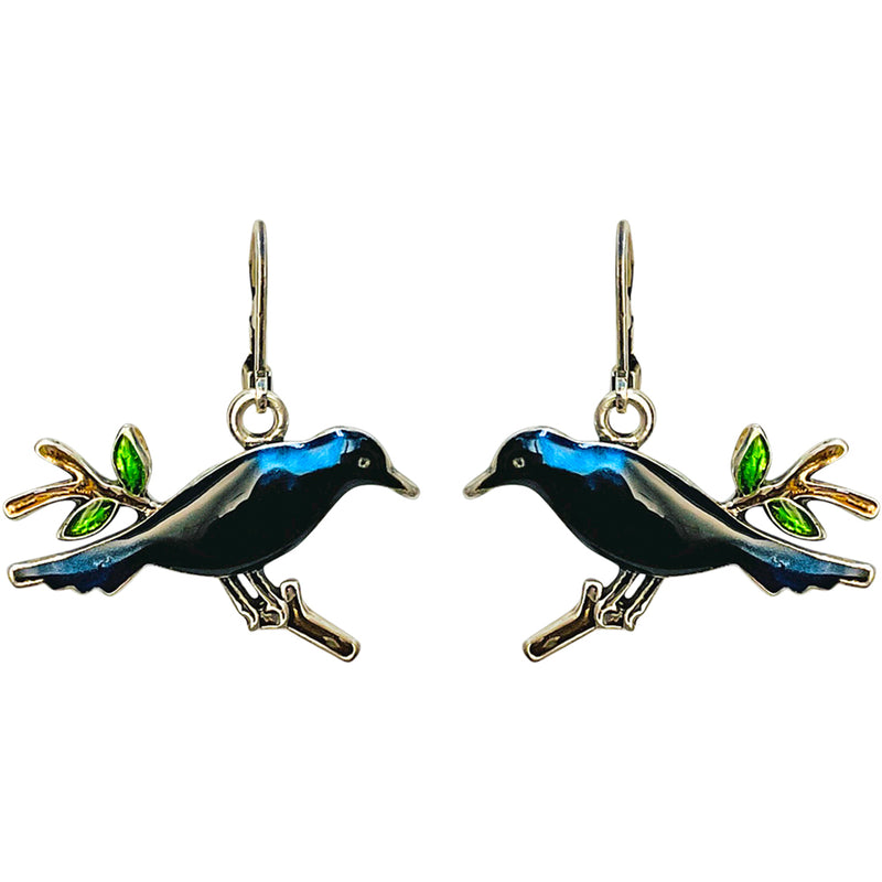 "One Of A Kind" Ravens Watch Leverback Earrings (Silvertone)