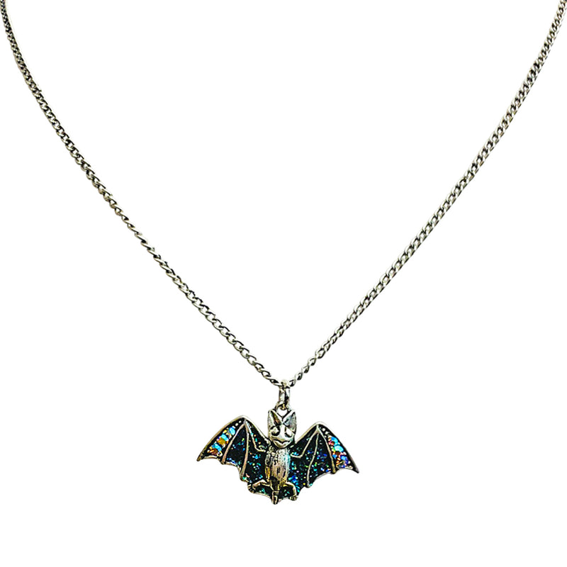 Itty Bitty Bat Necklace (Silvertone)