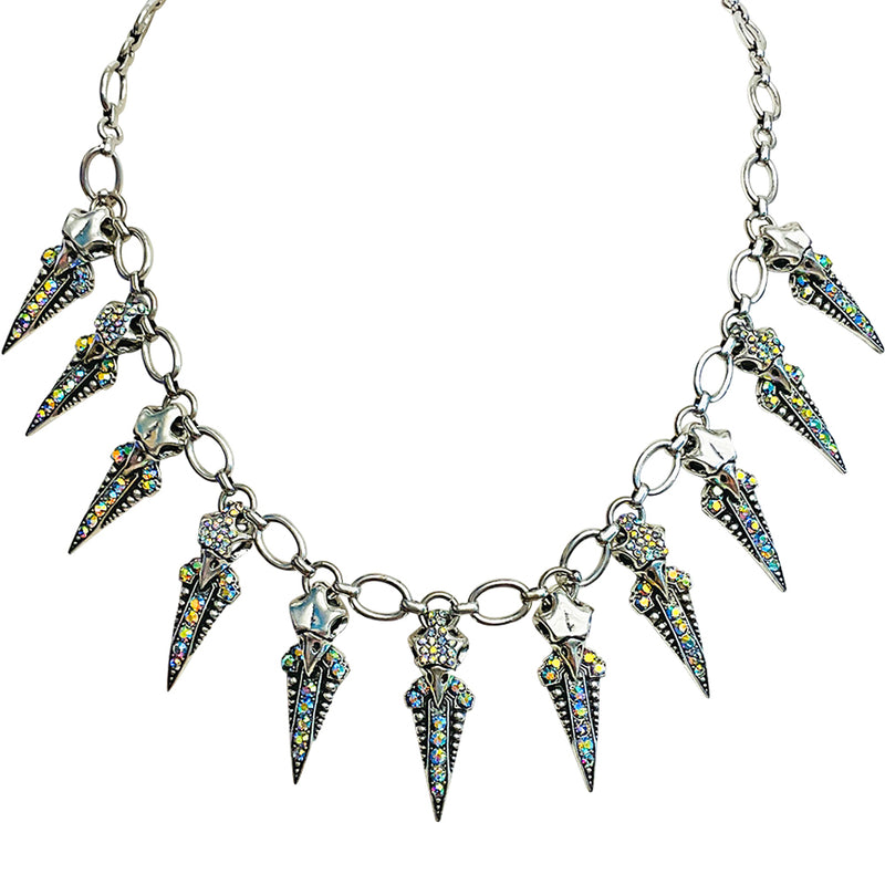 "One Of A Kind" Couture Ravishing Raven Chain Necklace (Silver Ox)