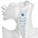 Goddess Illusion Fantasia Starlight Leverback Earrings (Sterling Silvertone/Aqua)