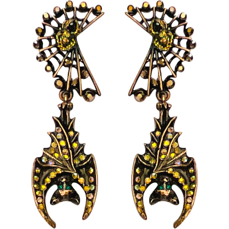 "One Of A Kind" Boris The Bat Leverback Earrings (Copper Ox)