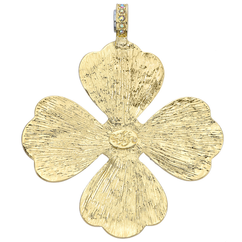 Four Leaf Clover Heart Magnetic Enhancer (Goldtone)