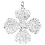 Four Leaf Clover Heart Magnetic Enhancer (Sterling Silvertone)