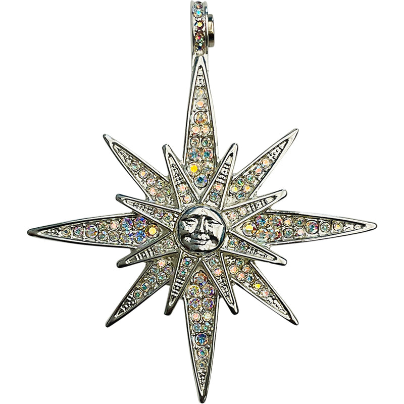 "One Of A Kind" Metallic Seaview Moon Super Star Magnetic Enhancer (Sterling Silvertone/Crystal AB))