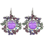 Illusion Seaview Moon Murder Of Crows Leverback Earrings (Silver Ox/Violet Illusion)