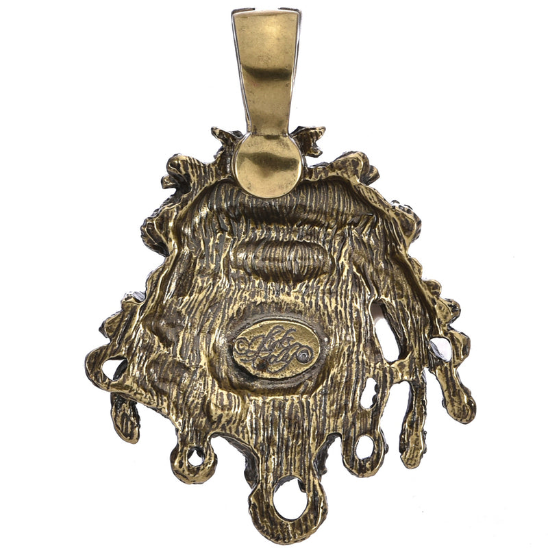 Crystal Vampire Medusa Foldover Pendant (Brass Ox)