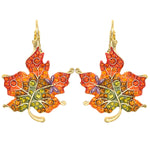 Festival Of Fall Leaf Leverback Earrings (Goldtone)