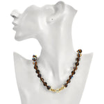 Mystic Crystal Beaded Magnetic Interchangeable Necklace (Goldtone/Cocoa Iridis)