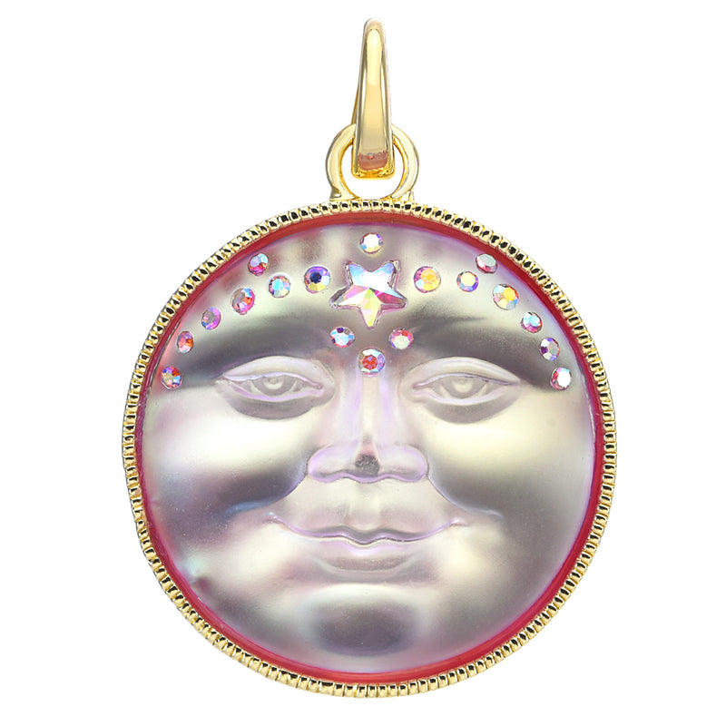 Venus Mystic Seaview Moon 35mm Open Ring Charm (Goldtone/Mystic