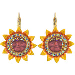 Sunflower Goddess Seaview Moon 12mm Illusion Leverback Earrings (Goldtone)