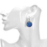 Mystic Goddess Seaview Moon Compass Rose Leverback Earrings (Silver Ox/Mystic Blue Sphinx)