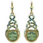 Celtic Goddess Illusion Seaview Moon Leverback Earrings (Goldtone/Irish Mist)