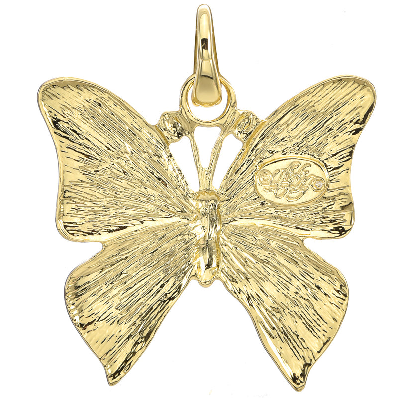 Lavender Dream Butterfly Open Ring Charm (Goldtone)