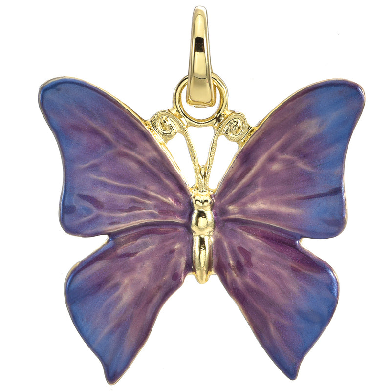 Lavender Dream Butterfly Open Ring Charm (Goldtone)