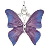 Lavender Dream Butterfly Open Ring Charm (Sterling Silvertone)