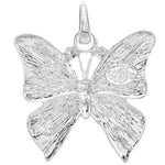 Lavender Dream Butterfly Open Ring Charm (Sterling Silvertone)