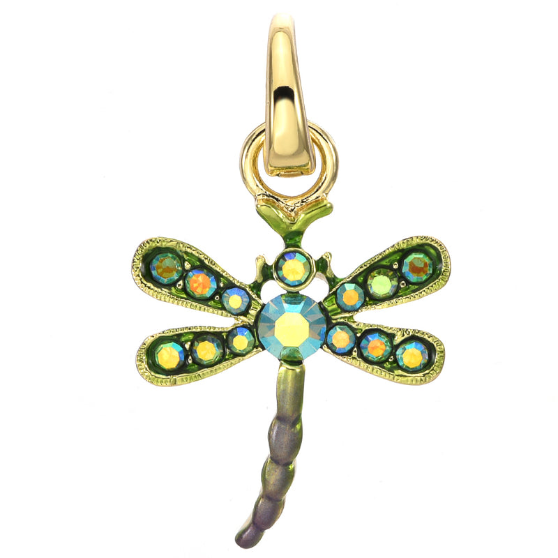 Twinkle Dragonfly Open Ring Charm (Goldtone)