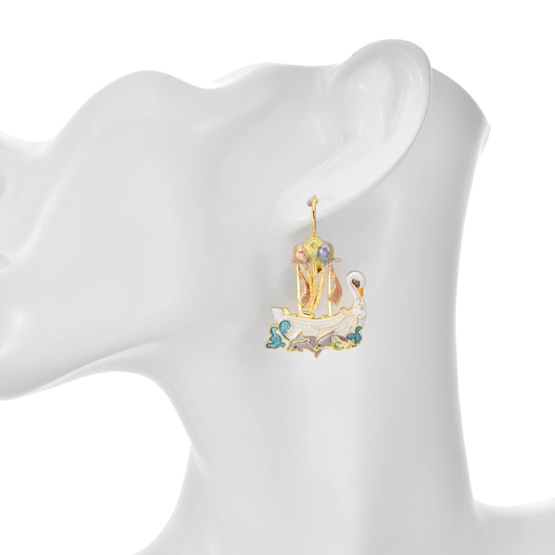 Ship Of Dreams Leverback Earrings (Goldtone)